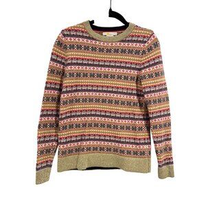 Boden Louise Fair Isle Sweater with Gold Trim‎ Size S